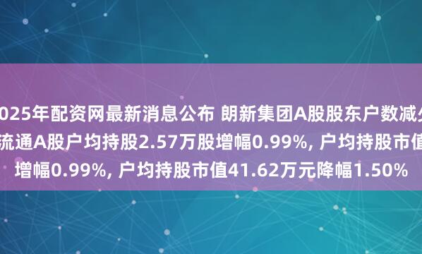 2025年配资网最新消息公布 朗新集团A股股东户数减少399户降幅0.98%, 流通A股户均持股2.57万股增幅0.99%, 户均持股市值41.62万元降幅1.50%